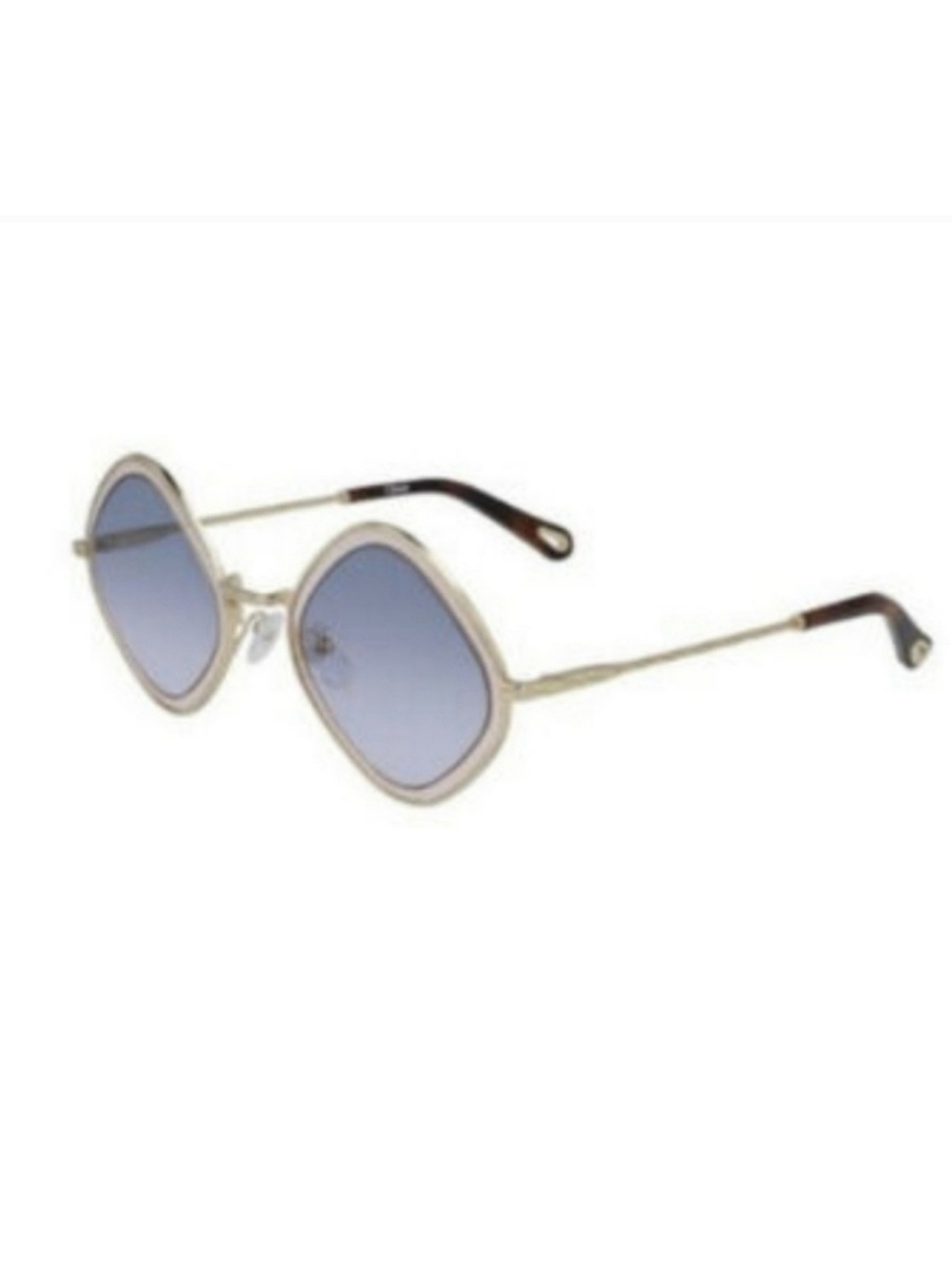 Chloe Gold Frame Blue Lens Women's Fashion Sunglasses